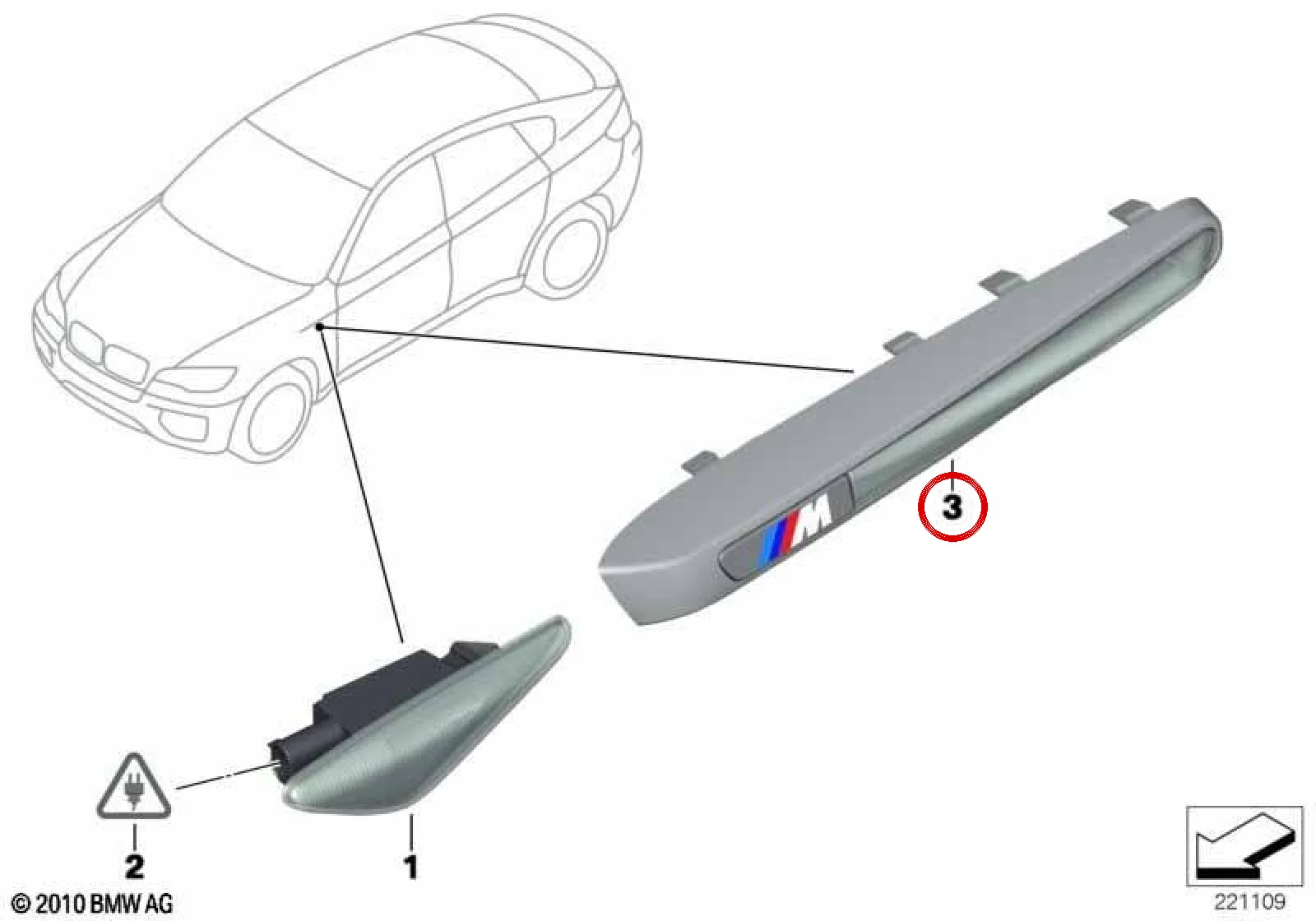 BMW X5 E70 Sol Yan Sinyal Lambası 51657218421