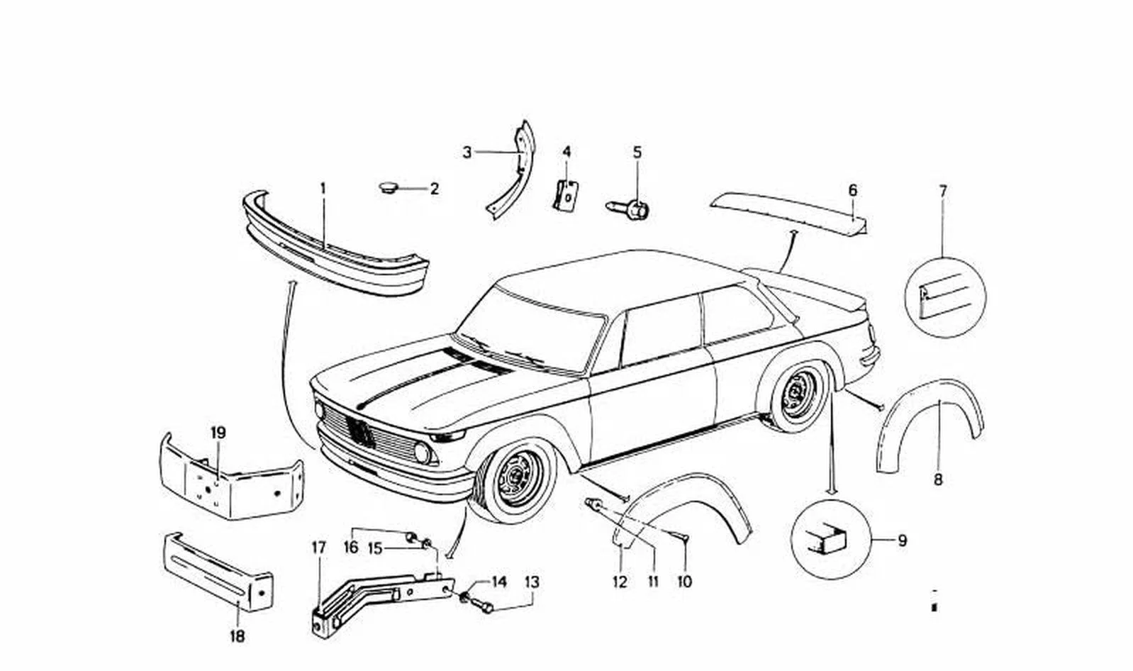 BMW 3 Serisi E21 Sol Ön Süsleme Çıtası 51711831351