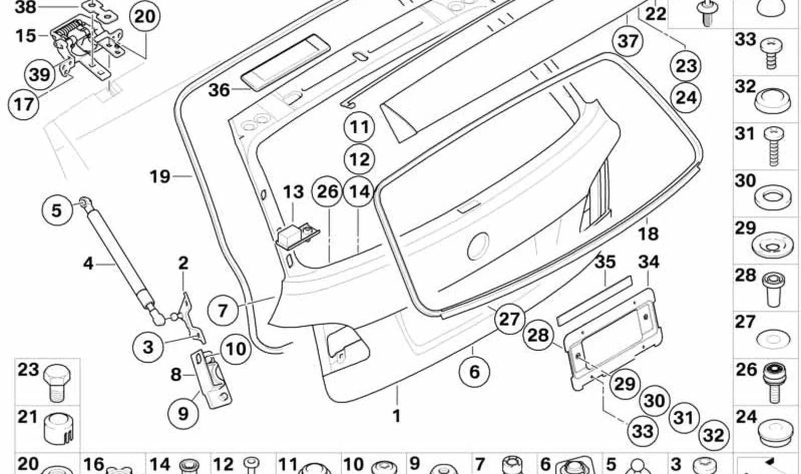 BMW 5 Serisi E61 Arka Tavan Contası 51717145249
