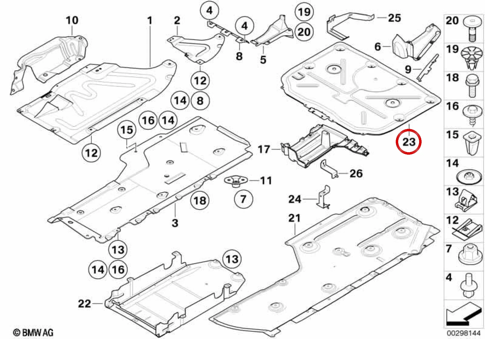 BMW 3 Serisi E90 E91 E92 E93 Alt Kaplama Kapağı 51717205801