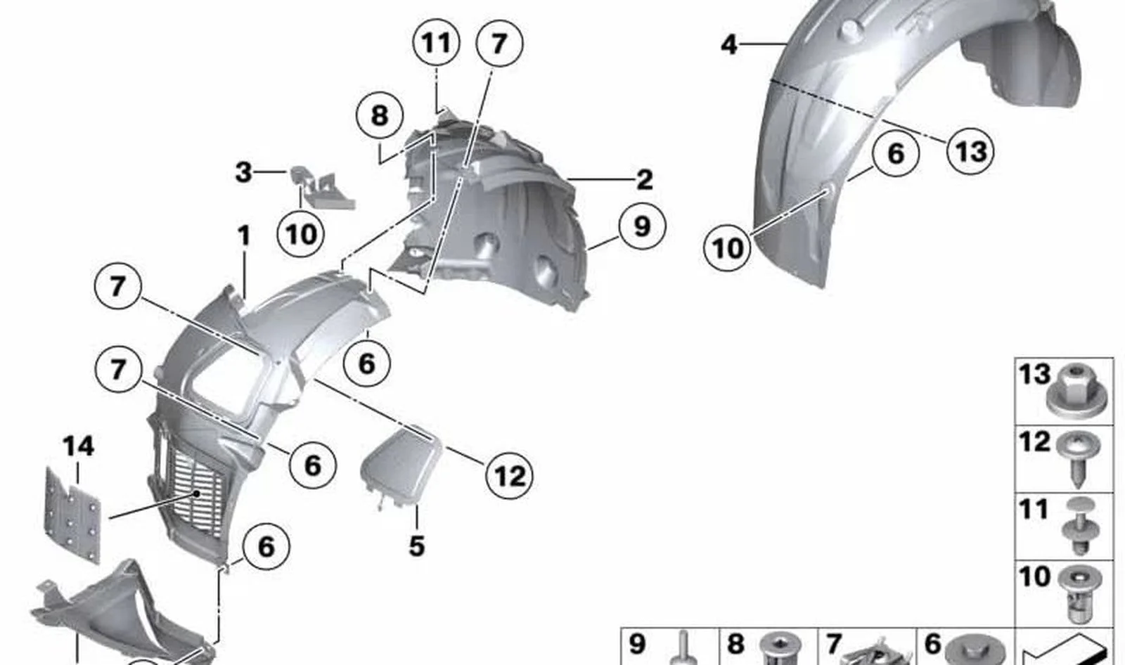 BMW 5 Serisi F11 Arka Sol Çamurluk Davlumbazı 51717209187