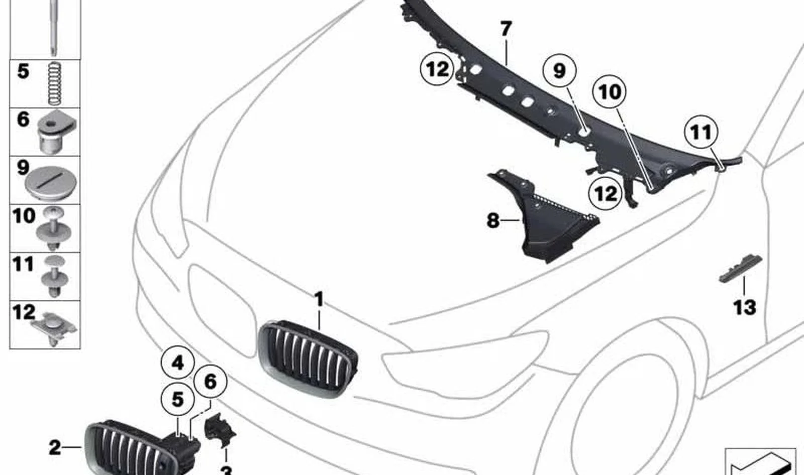 BMW 5 Serisi F07 Ön Cam Su Tahliye Kanalı Kapağı 51717220182