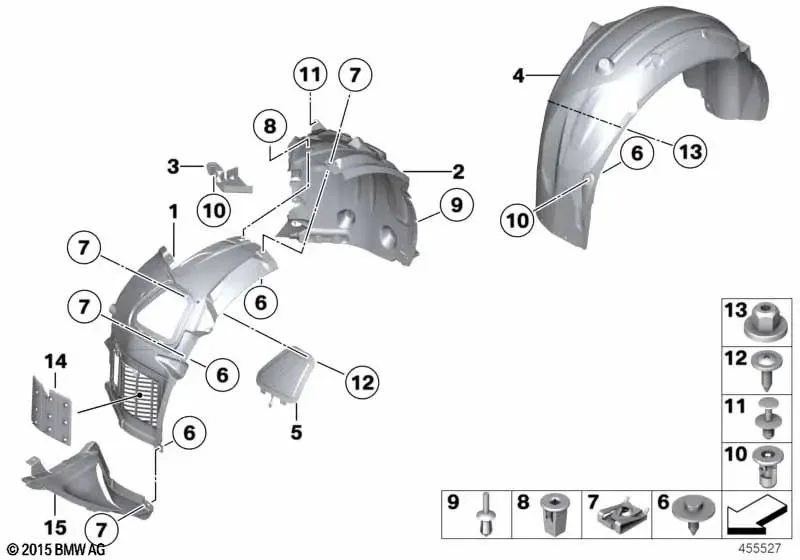 BMW 5 Serisi F10 Arka Sağ Davlumbaz Kaplaması 51717903886