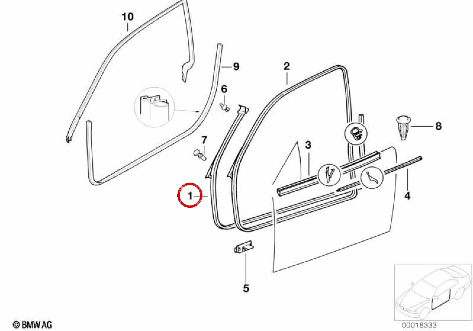 BMW 3 Serisi E36 Ön Sağ Kapı Fitili Bej 51718176278