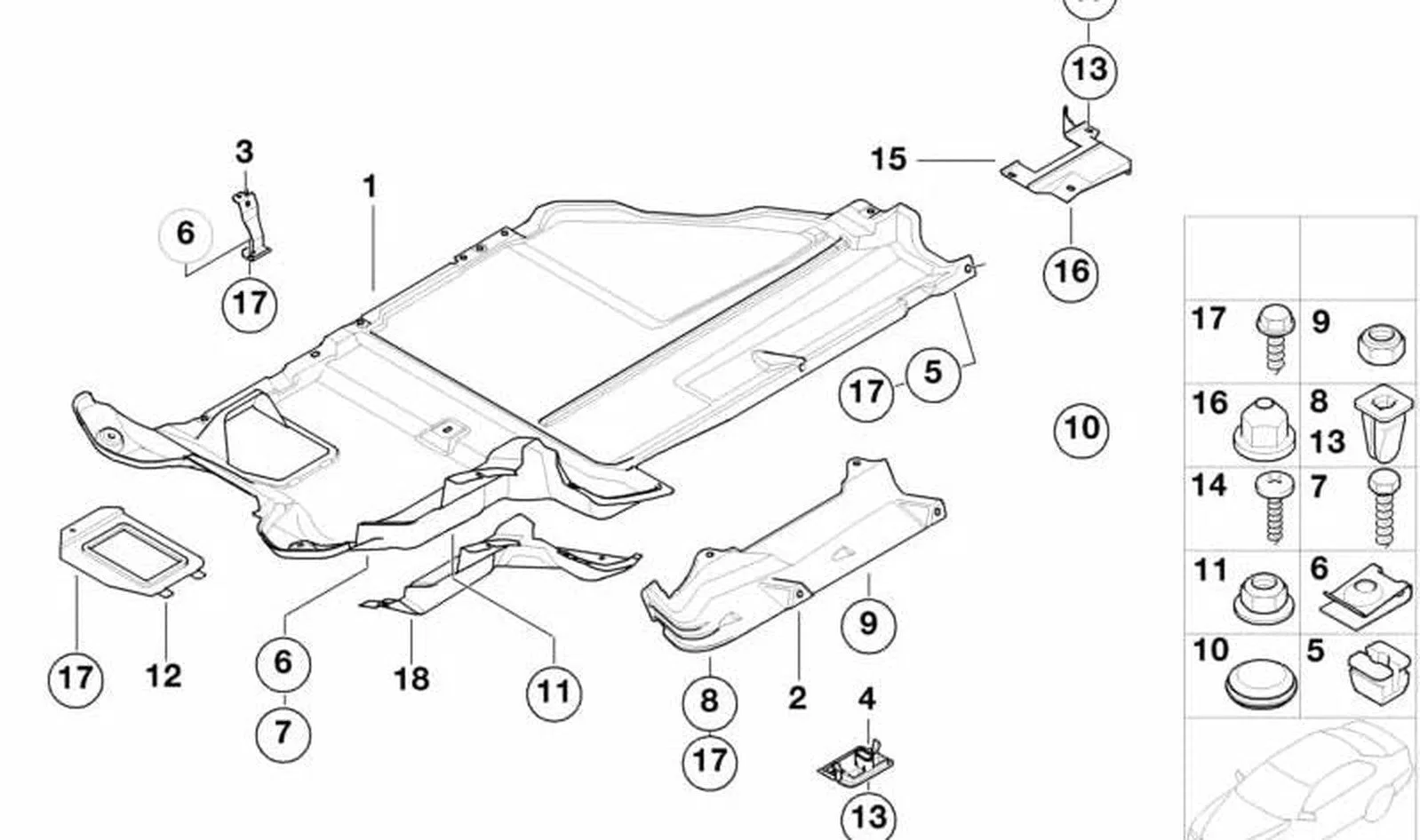 BMW 3 Serisi E36 Alt Koruma Kapağı 51718397911