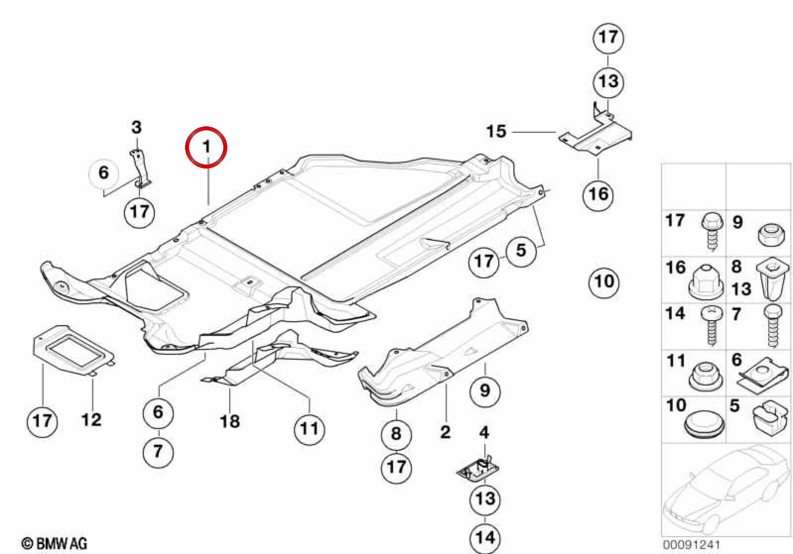 BMW 3 Serisi E36 Alt Koruma Kapağı 51718397911