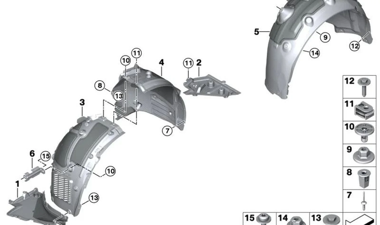 BMW 3 Serisi E46 Arka Sol Çamurluk İç Davlumbazı 51719881679