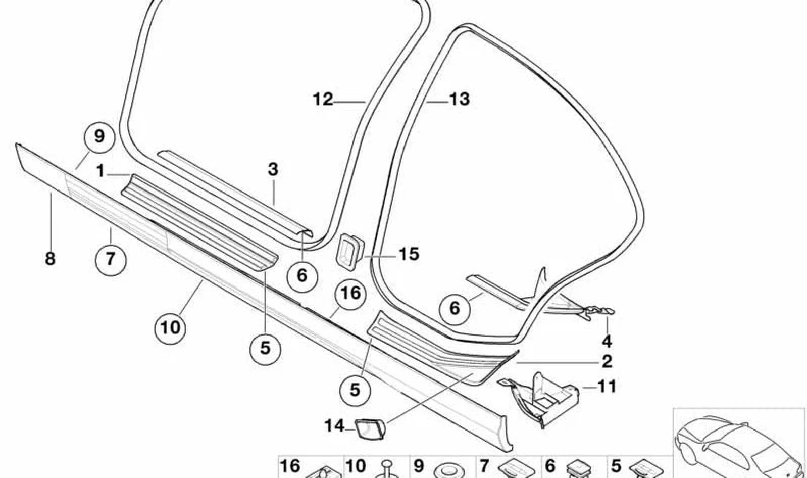 BMW 3 Serisi E46 Arka Kenar Koruyucu 51728194776
