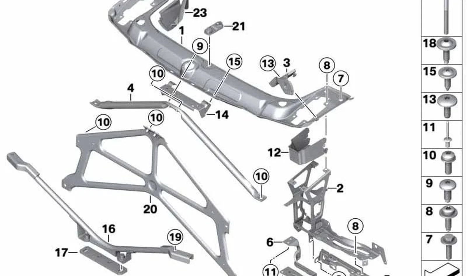 BMW F22 F30 F31 F32… Sol Alt Ek Radyatör Braketi 51747389931
