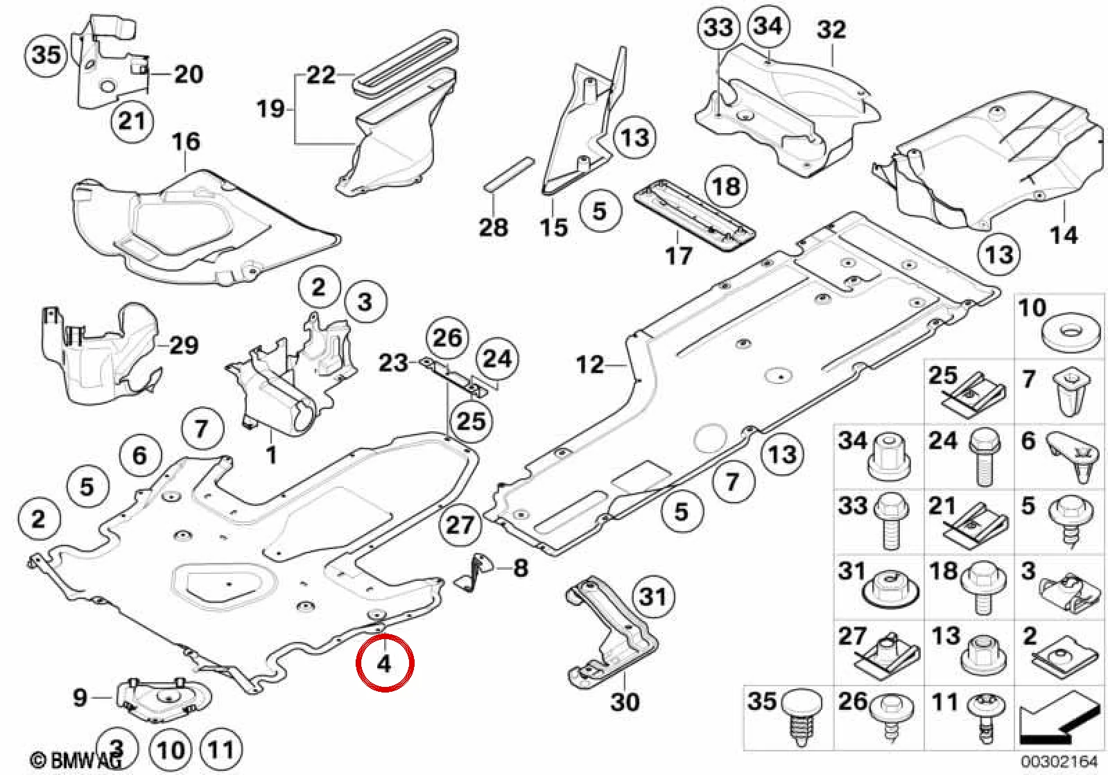 BMW E60 E61 E63 E64 Orta Karter Koruma Paneli 51757154148