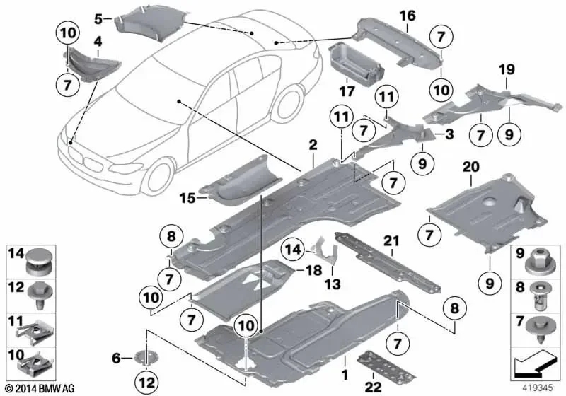 BMW 5 Serisi F10 F11 Sol Yakıt Deposu Alt Kaplaması 51757186721