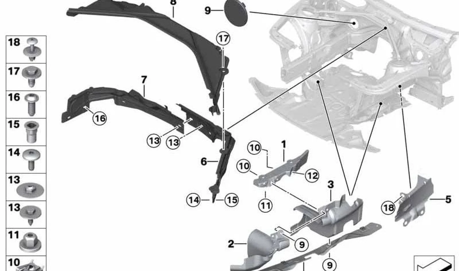 BMW F20 F21 F22 F23… Sol Arka Direksiyon Kutusu Kapağı 51757274859