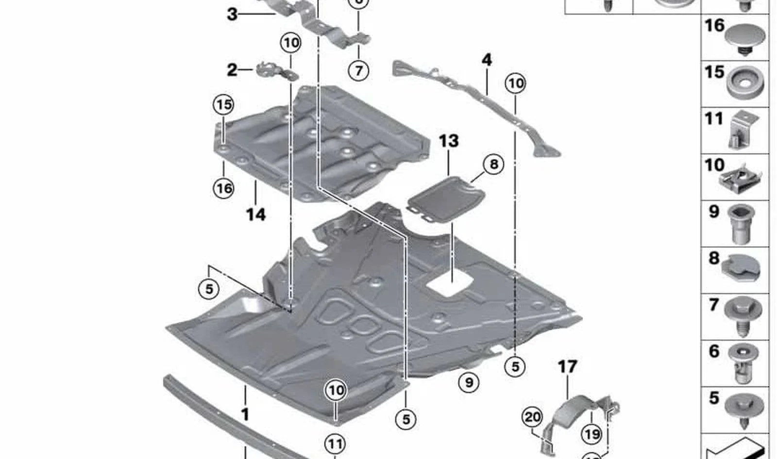 BMW F20 F21 F22 F30… Motor Altı Koruma Kaplaması 51757345168