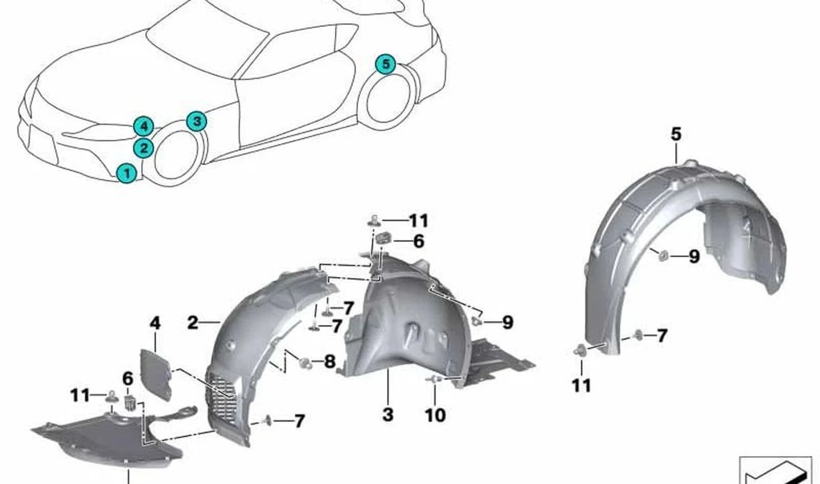 BMW G30 G31 G32 Sağ Alt Kaplama Kapağı 51758811476
