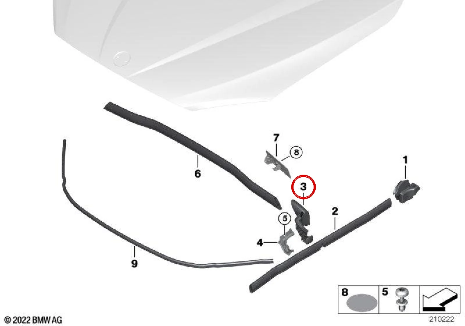 BMW X1 E84 Motor Kaputu Sol Üst Kaplaması 51762990361