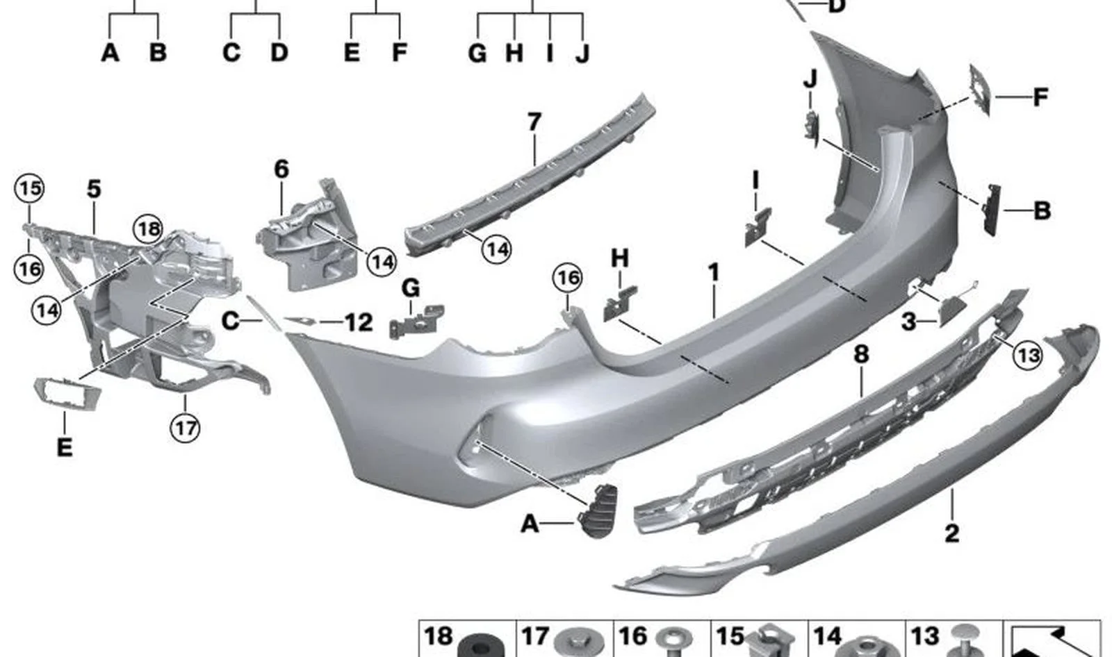 BMW 4 Serisi G22 G23 Arka Park Sensörü Tutucu Seti 51779850248