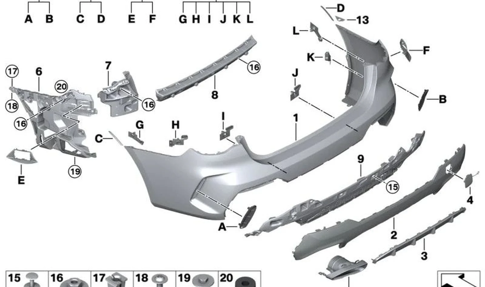 BMW 4 Serisi G22 G23 Astarlı Arka Çamurluk Genişletme Seti 51779850249