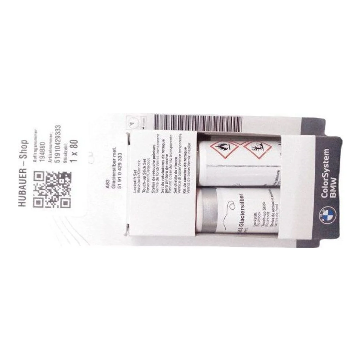 BMW E81 E82 E87 E88… Glaciersilber Metalik Rötuş Kalemi 51910429333