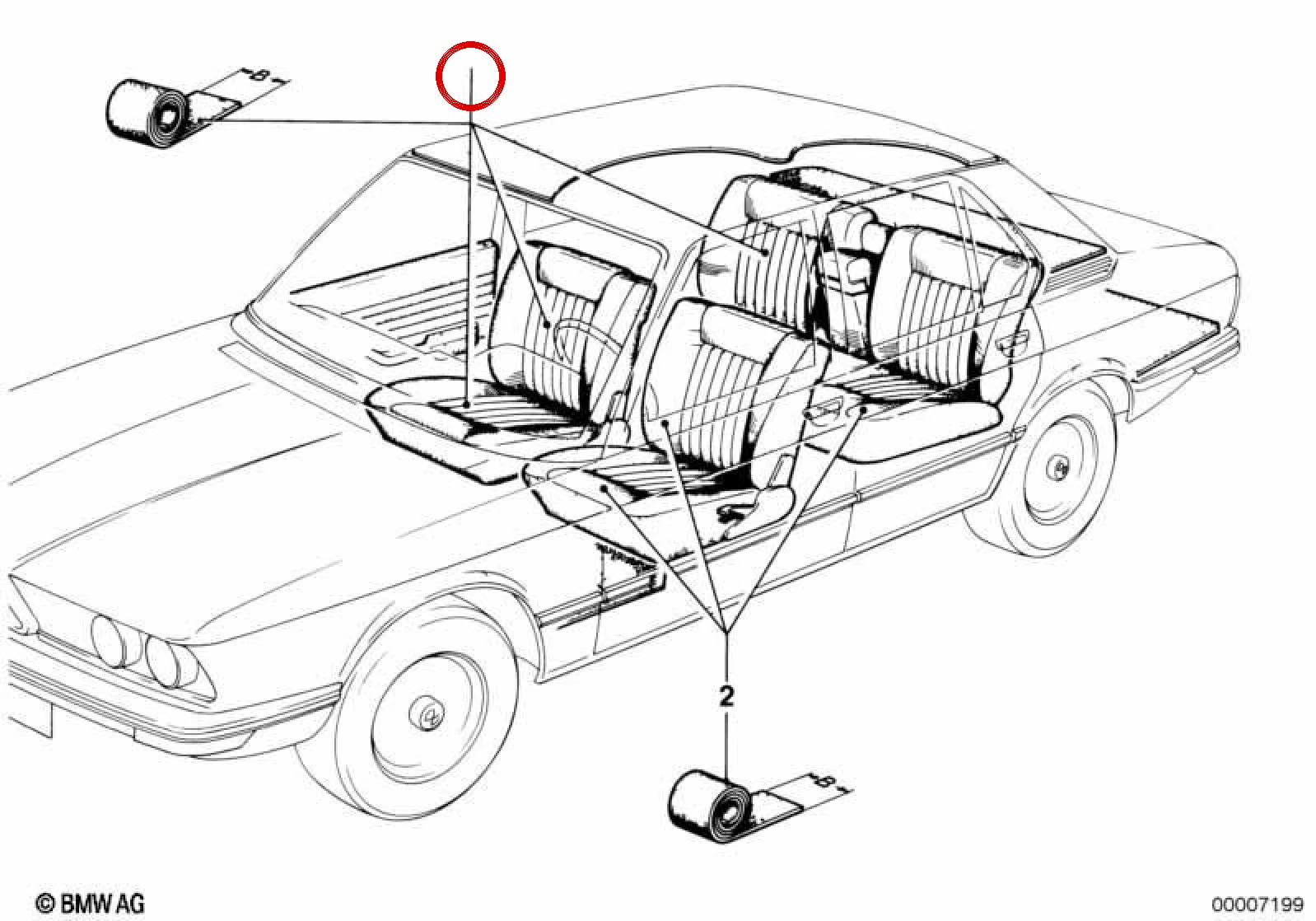 BMW 3 Serisi E21 Delikli Kahverengi Suni Deri 51931828202