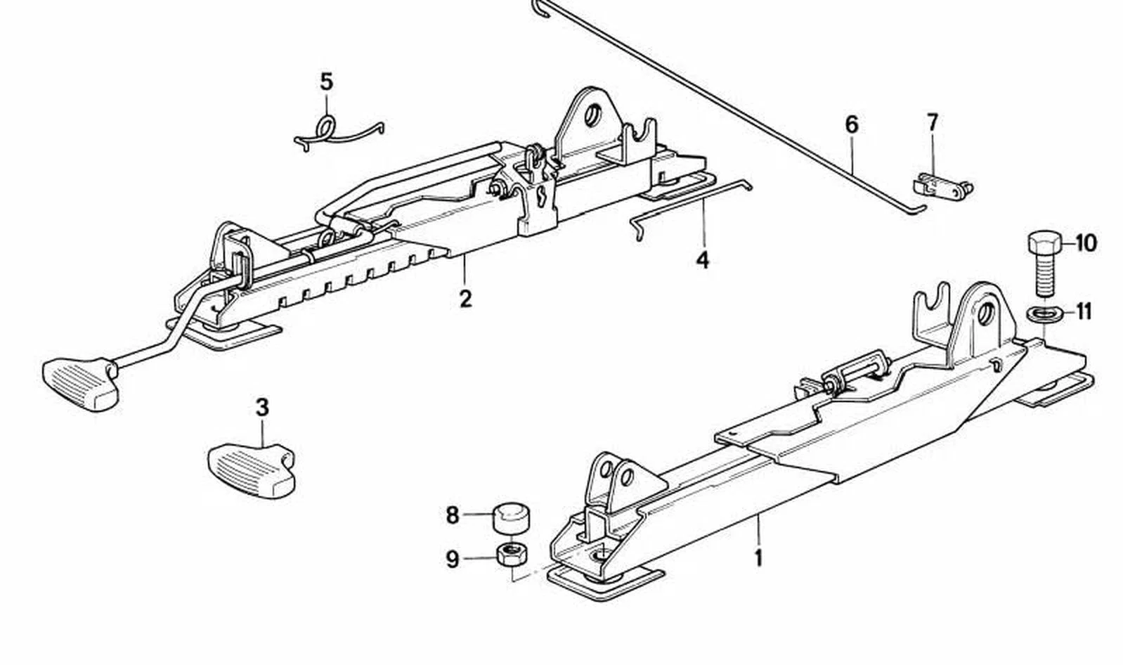 BMW 3 Serisi E30 Sağ Koltuk İç Rayı 52101941978