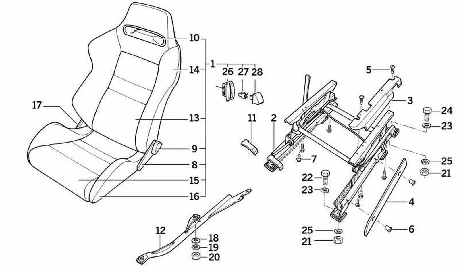 BMW 3 Serisi E30 Sağ Koltuk Kaplama Paneli 52102233156