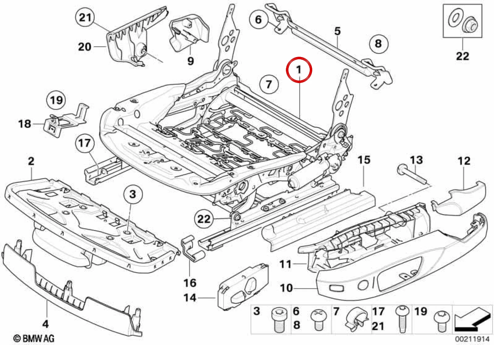 BMW E84 E87 E90 E91 Sağ Elektrikli Koltuk Mekanizması 52107135542