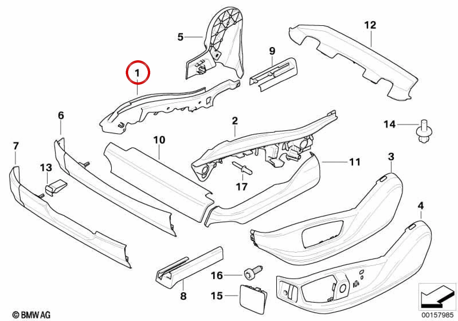 BMW E70 E71 E72 Sol Koltuk Döşemesi Tespit Rayı 52107165381