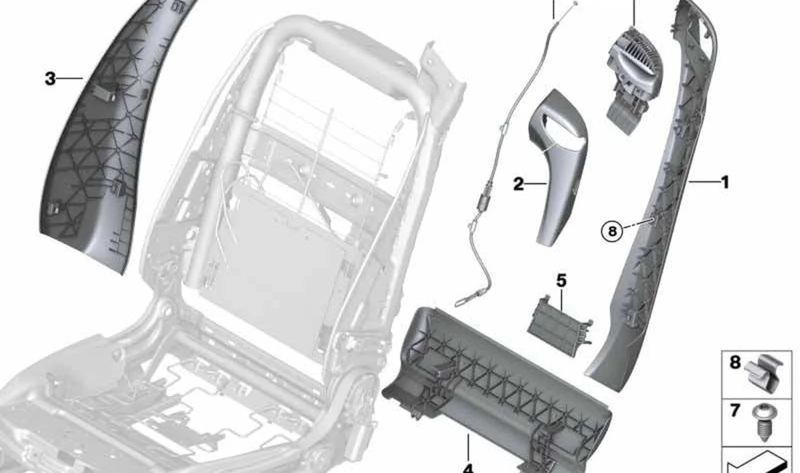 BMW F06 F12 F13 F33… Emniyet Kemeri Alt Kılavuzu 52107228317