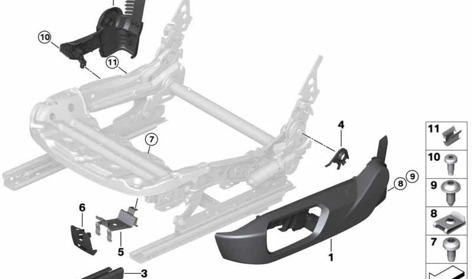 BMW F20 F21 F22 F23… Koltuk Kumanda Ünitesi Braketi 52107240136