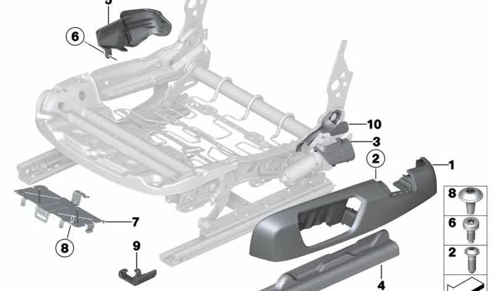 BMW E90 E91 F20 F21… Sağ Koltuk Kumanda Ünitesi Braketi 52107240226
