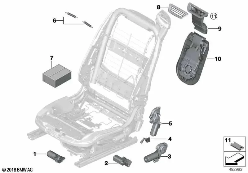 BMW F01 F02 F06 F07… Koltuk Sırtı Genişlik Ayarı Yay Seti 52107242079