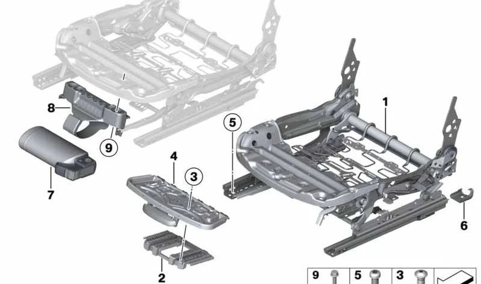 BMW F20 F30 F31 F34… Sol Standart Koltuk Mekanizması 52107243523