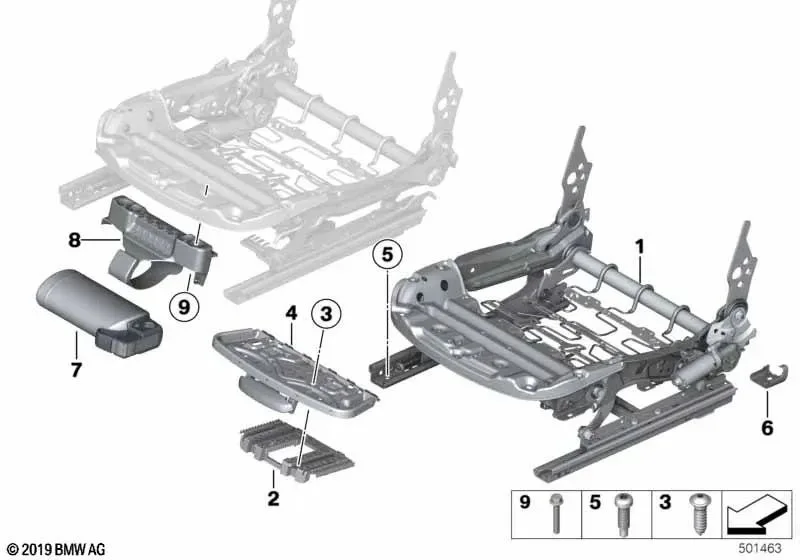 BMW F20 F30 F31 F34… Sol Elektrikli Koltuk Ayar Mekanizması 52107243529