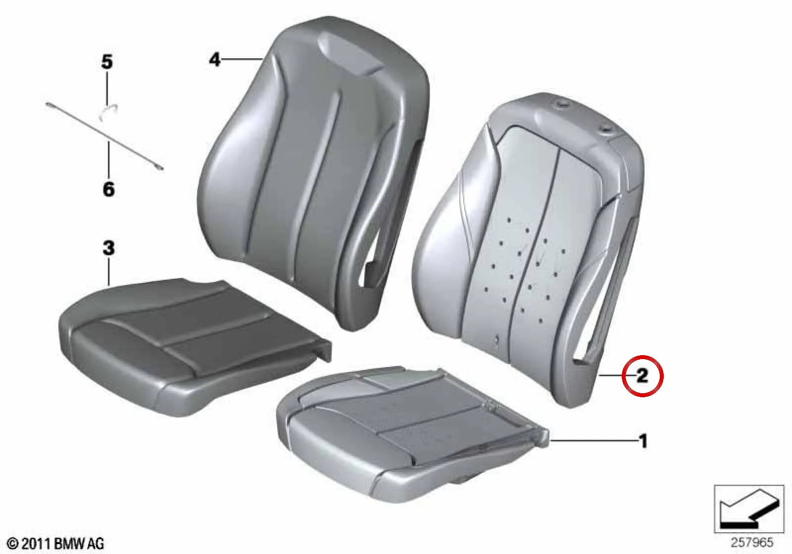 BMW F20 F21 F22 F23… Sol Koltuk Sırt Süngeri 52107243541
