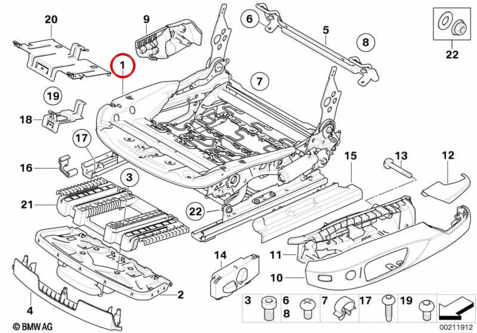 BMW E81 E82 E90 E92 Sağ Elektrikli Koltuk Ayar Mekanizması 52107274466