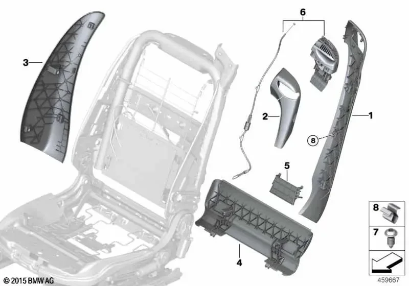 BMW 4 Serisi F33 Sol Emniyet Kemeri Yönlendirme Kapağı Oyster 52107325063