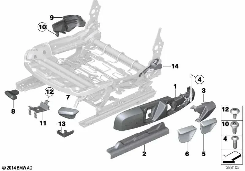 BMW F30 F31 F34 F35… Sağ Koltuk Mafsal Koruma Kapağı 52107401082