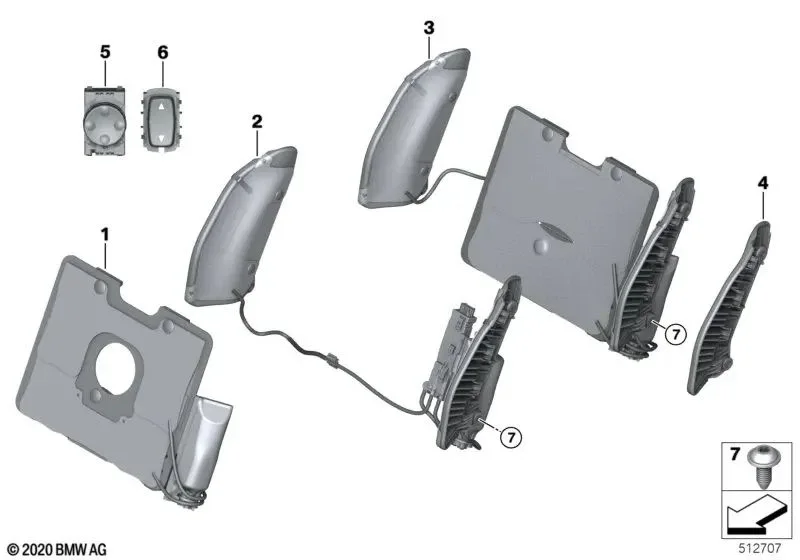 BMW F97 F98 G01 G02… Sırtlık Genişlik Ayarlı Bel Desteği 52107418340