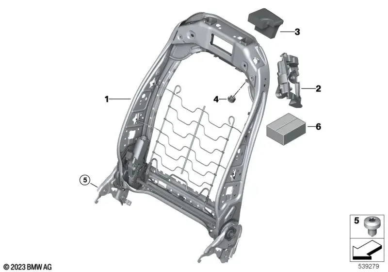 BMW F91 G14 G22 G42 Sağ Sırtlık Çerçevesi 52107421860