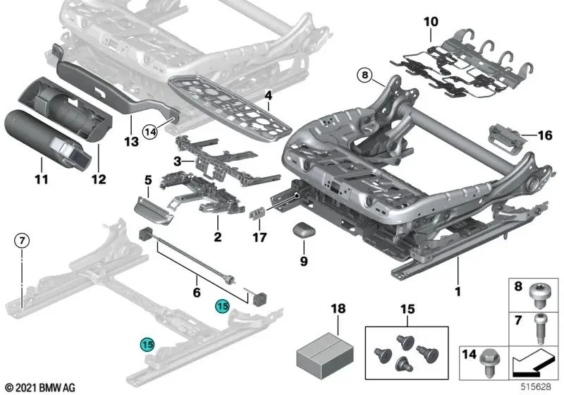 BMW F01 F07 F10 F15… Koltuk Yan Destek Mekanizması 52107424508
