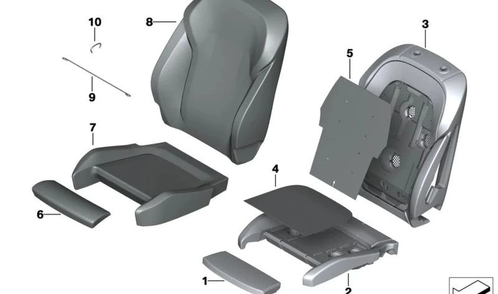 BMW G01 G02 G22 G23 Koltuk Oturak Destek Pedi 52107430097