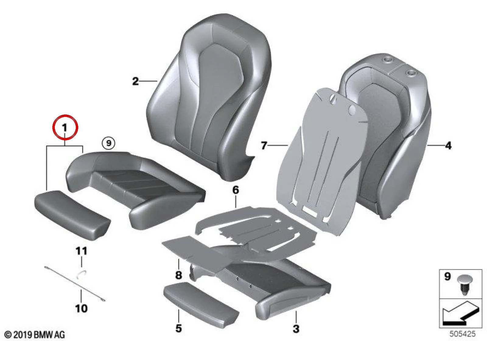 BMW G30 G31 G32 Konyak Renk Spor Koltuk Deri Kılıfı 52107451701