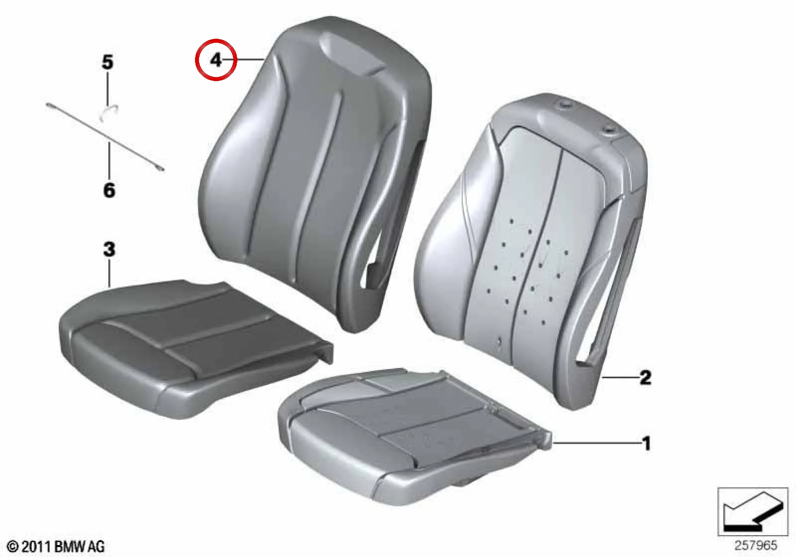 BMW F20 F30 F31 F34… Sağ Sırtlık Temel Kumaş Kılıfı 52107475394