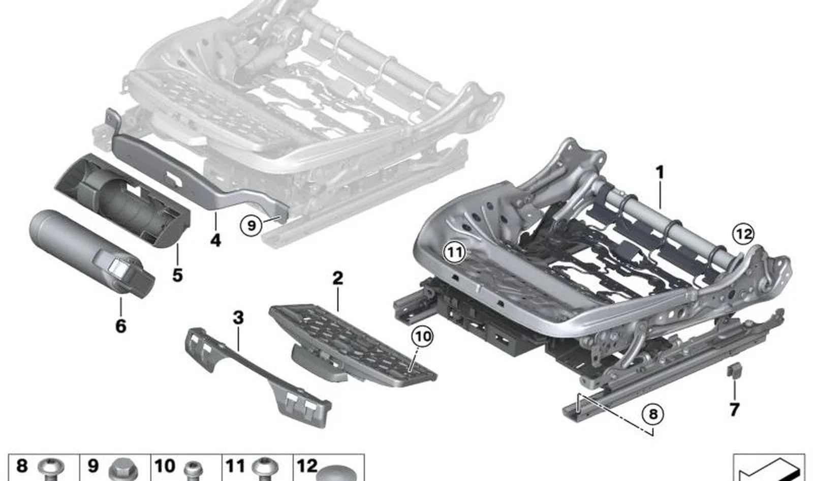 BMW F91 F92 F93 F97… Uyluk Desteği Uzatma Braketi 52108072075