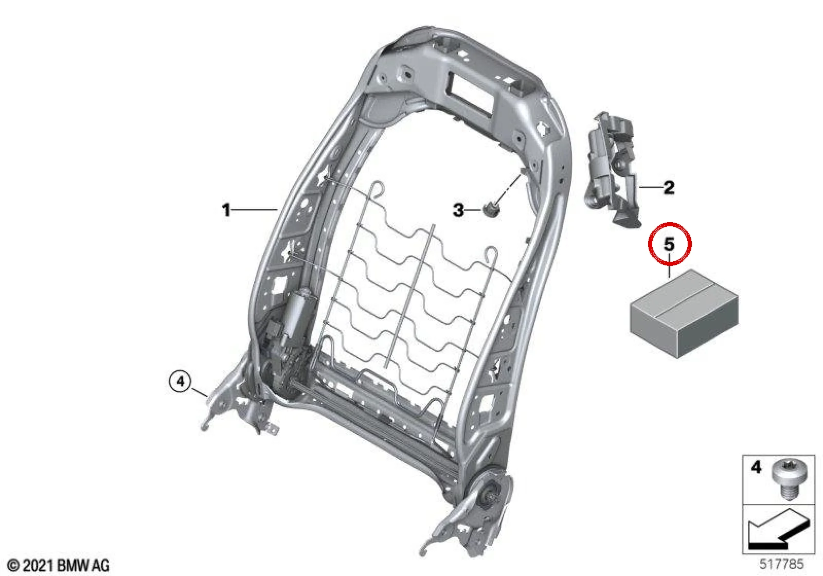 BMW F91 G22 G42 Koltuk Bowden Kablosu Küçük Parça Seti 52108094360