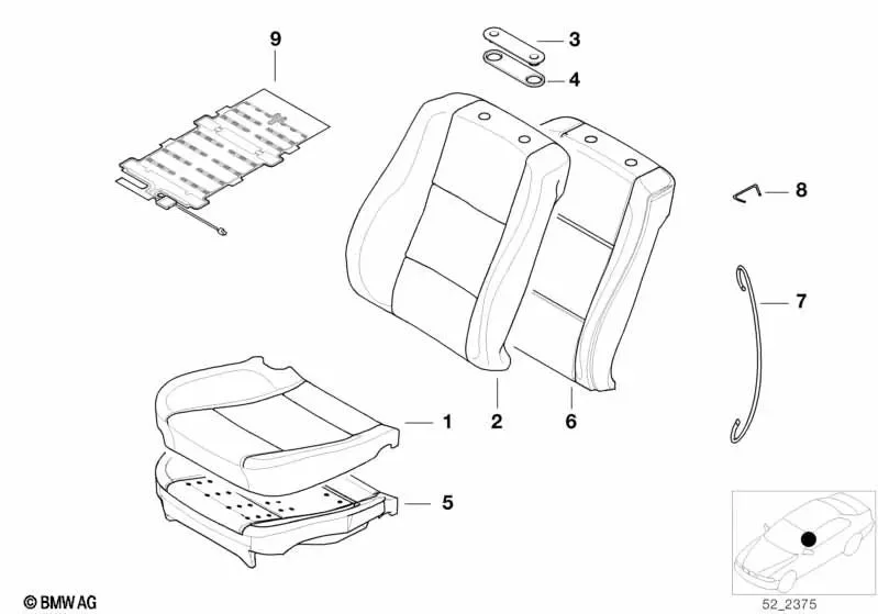 BMW E38 E39 Gri Kumaş Koltuk Kılıfı 52108251055