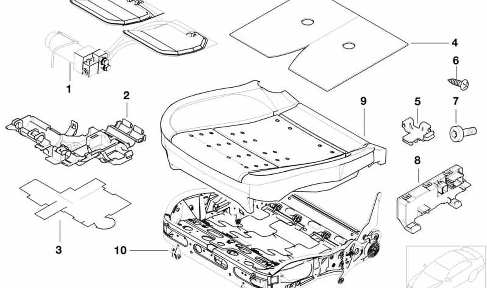 BMW E38 E39 Koltuk Ayar Mekanizması Ses Yalıtım Kapağı 52108264249
