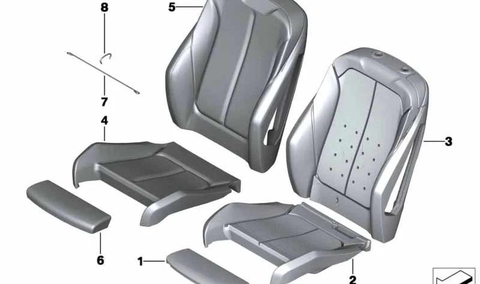 BMW 4 Serisi F36 Mokka Deri Spor Koltuk Kılıfı 52109109123