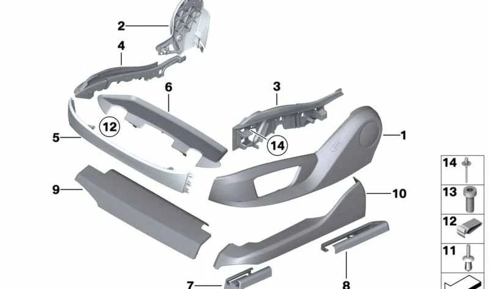 BMW F01 F02 F04 F07… Koltuk Döşemesi Sağ İç Tutucu 52109144010
