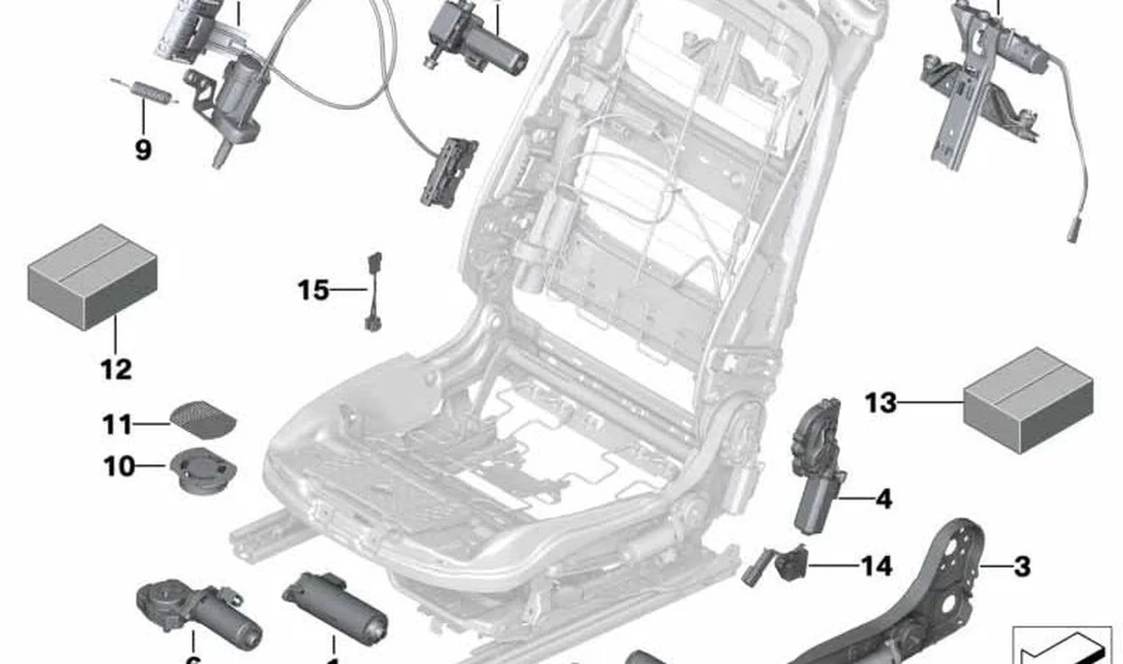 BMW E60 E61 E70 E71… Hafızalı Koltuk Başlığı Yükseklik Mekanizması 52109155767
